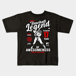 17th Birthday Gift Baseball Legend 70 Years Kids T-Shirt